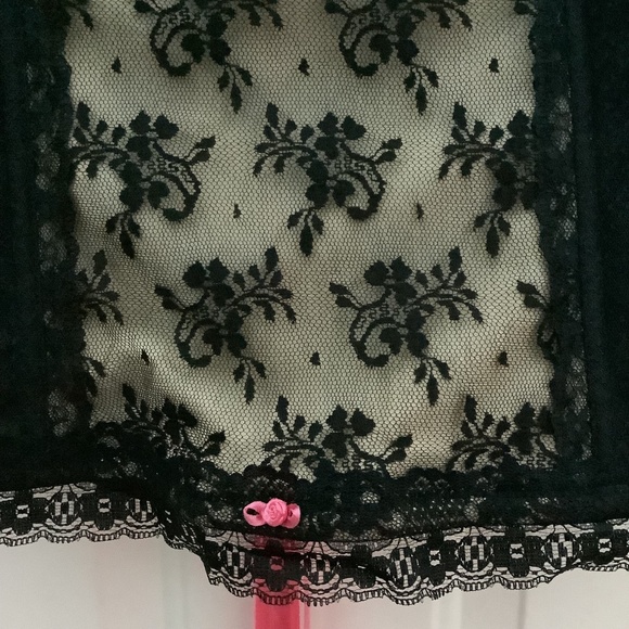 Cacique Black Beige Pink Bustier Corset Lace Up Top Sz 22/24 - Picture 4 of 9
